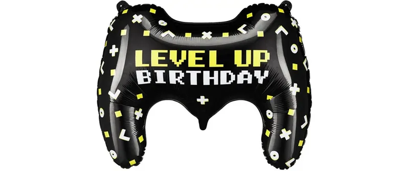 Partydeco Folienballon Game Controller nero, 72 x 52 cm