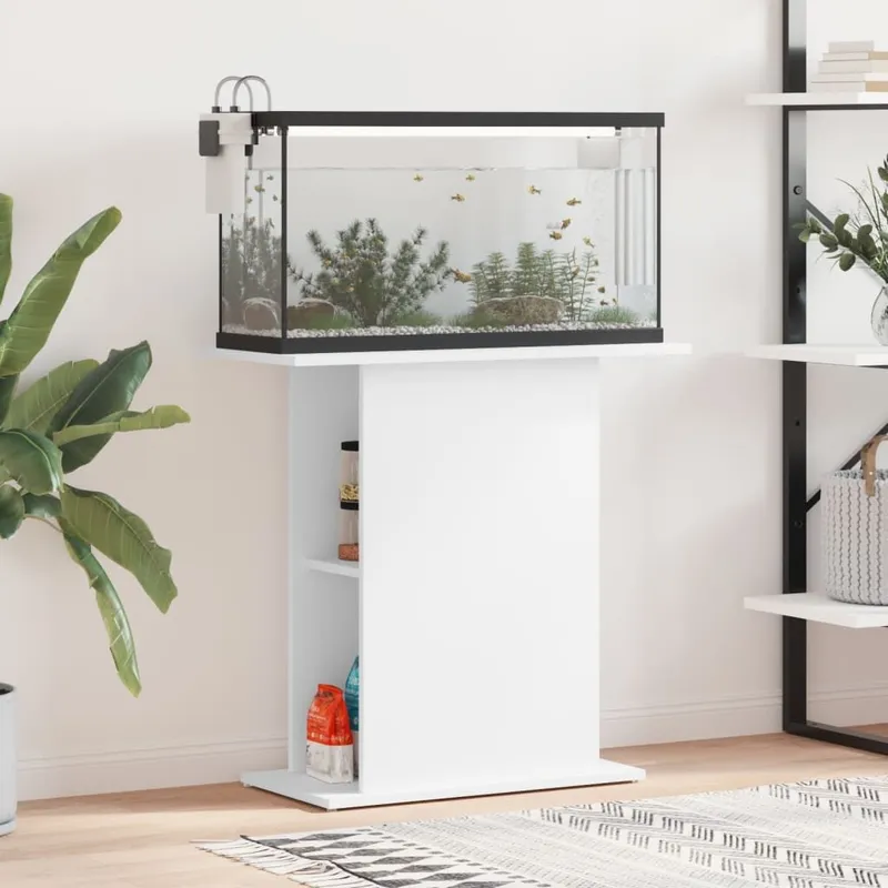 Aquariumständer bianco 75x36x72,5 cm derivato del legno