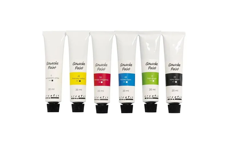 Creativ Company Wasserfarbe Gouache Standard, 6 x 20 ml