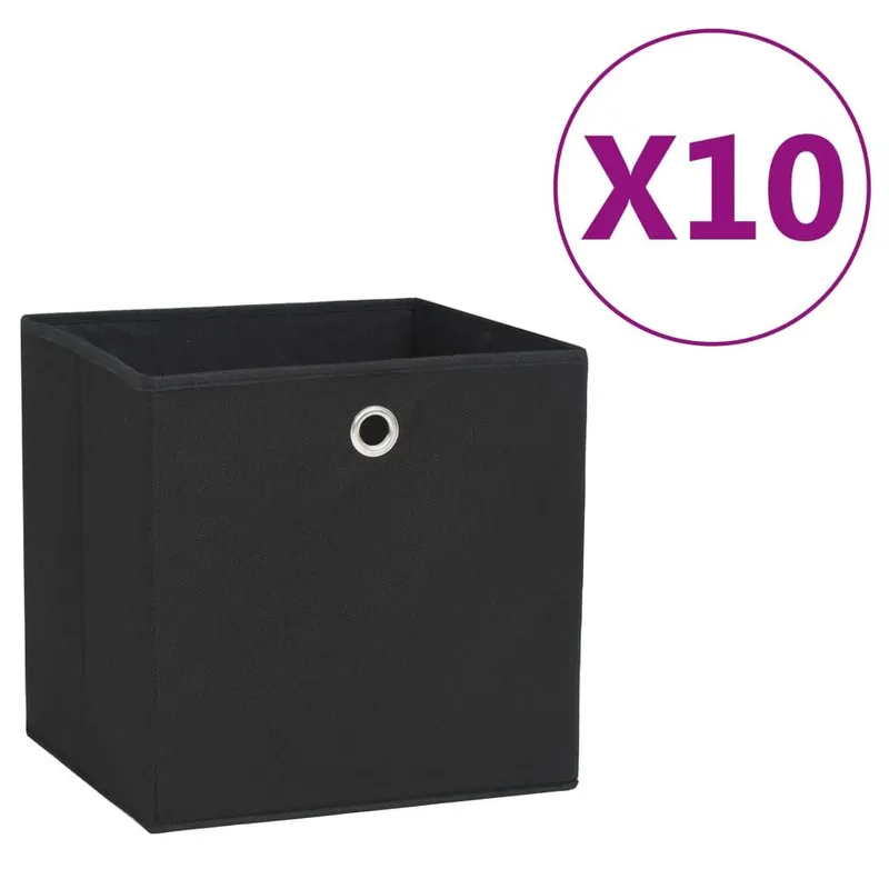 Aufbewahrungsboxen 10 Stk. Vliestessuto 28x28x28 cm nero