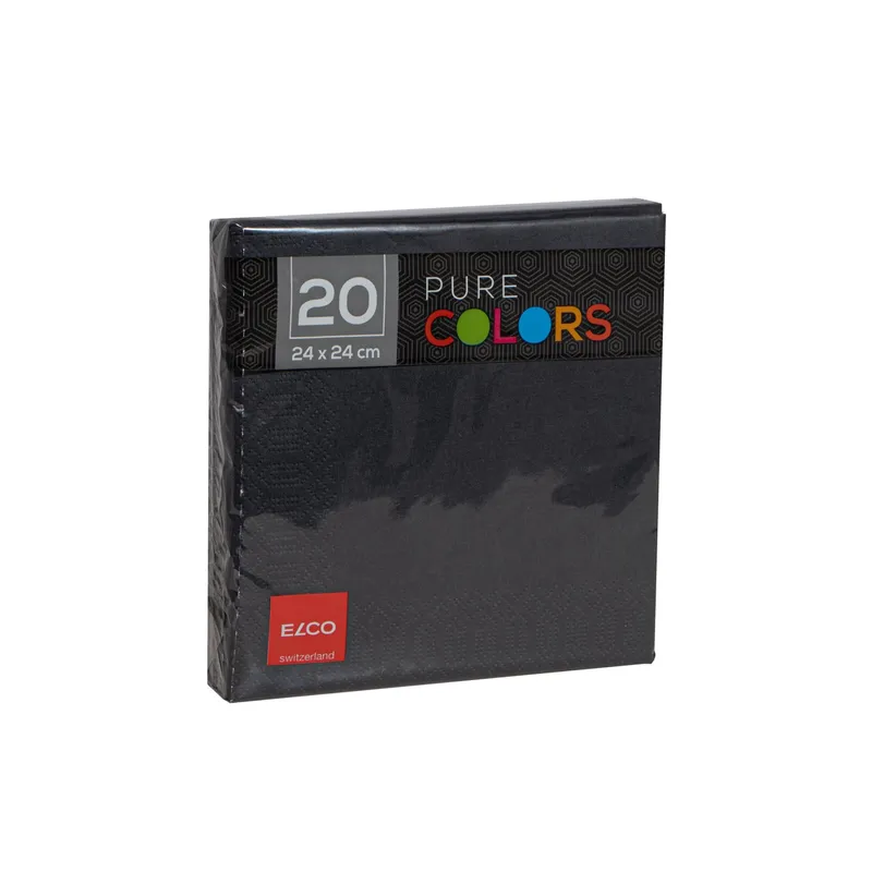 ELCO Papierservietten 33 cm x 33 cm, Schwarz