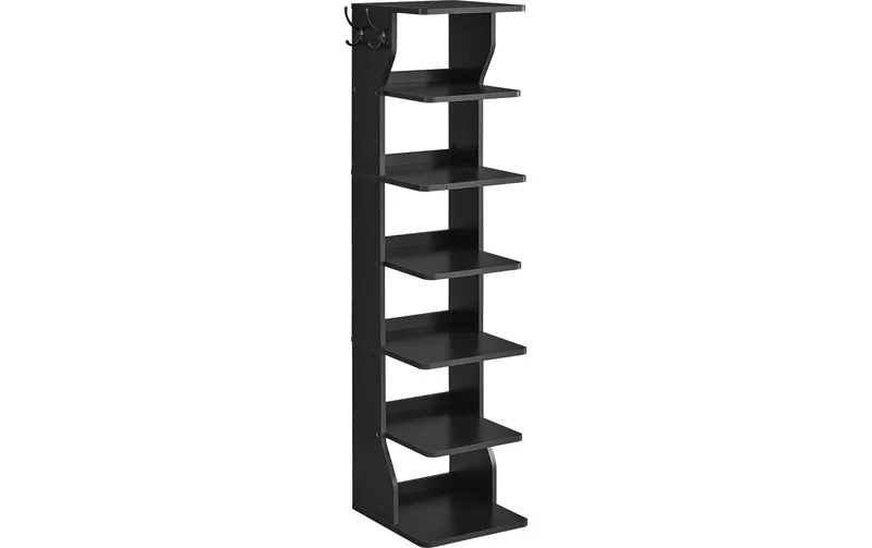 VASAGLE Schuhgestell mit 7 Ablagen 26.4 x 110.4 cm, Schwarz