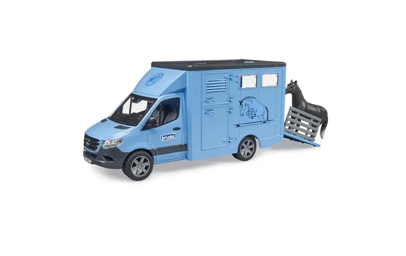 Bruder Spielwaren MB Sprinter Tiertransporter con 1 Pferd