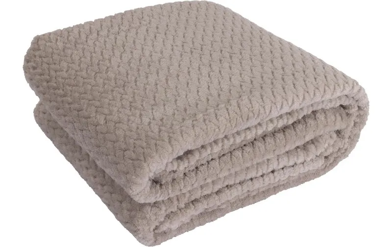 Hubatka Decke Plaid Uni 220 x 180 cm, Sand