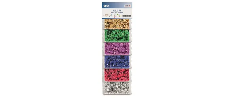 Glorex Pailletten multicolour, 6 mm, 30g