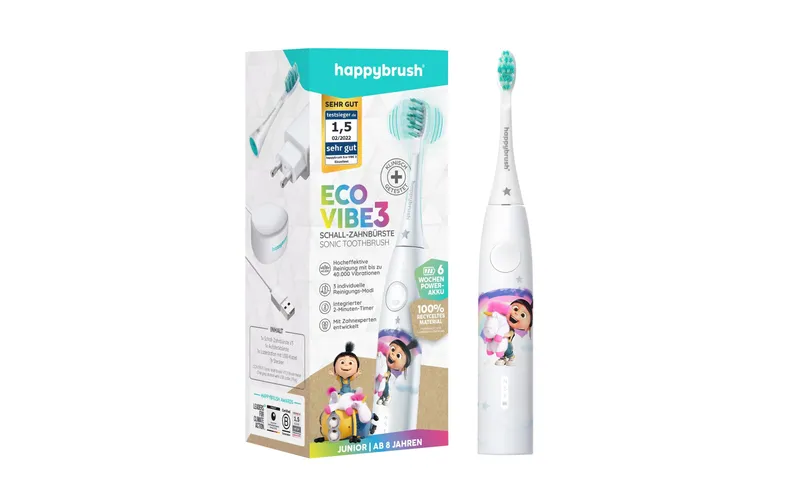 happybrush Schallzahnbürste StarterKit Eco Vibe 3 Agnes bianco