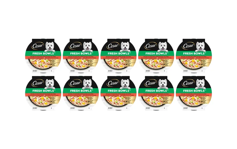 Cesar Nassfutter Fresh Bowls Huhn, Karotten 10 x 85 g