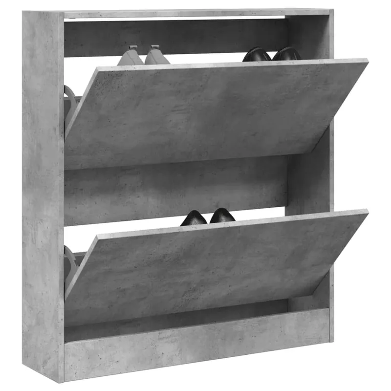 Schuhschrank Betongrau 80x21x87,5 cm derivato del legno