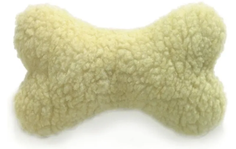 SwissPet Hunde-Spielzeug Spielknochen Lammfell, 16 cm