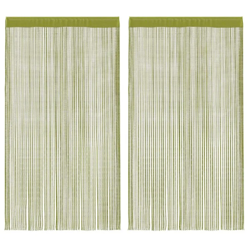 Fadenvorhänge 2 Stk. 140 x 250 cm Grün
