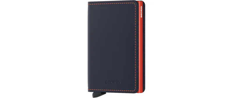 SECRID Portemonnaie Slimwallet Matte Nightblue Orange