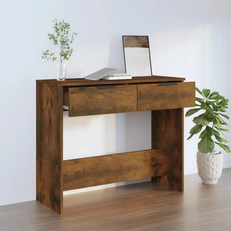 tavolo consolle Räuchereiche 90x36x75 cm derivato del legno