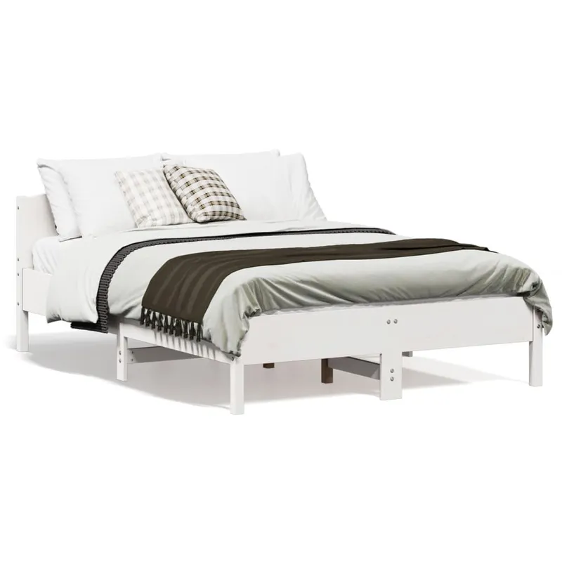 letto in legno massiccio senza materasso bianco 120x190 cm legno di pino