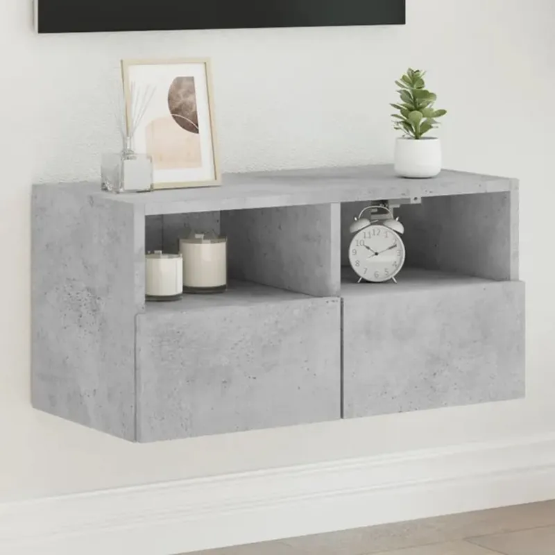 TV-Wandschrank Betongrau 60x30x30 cm derivato del legno