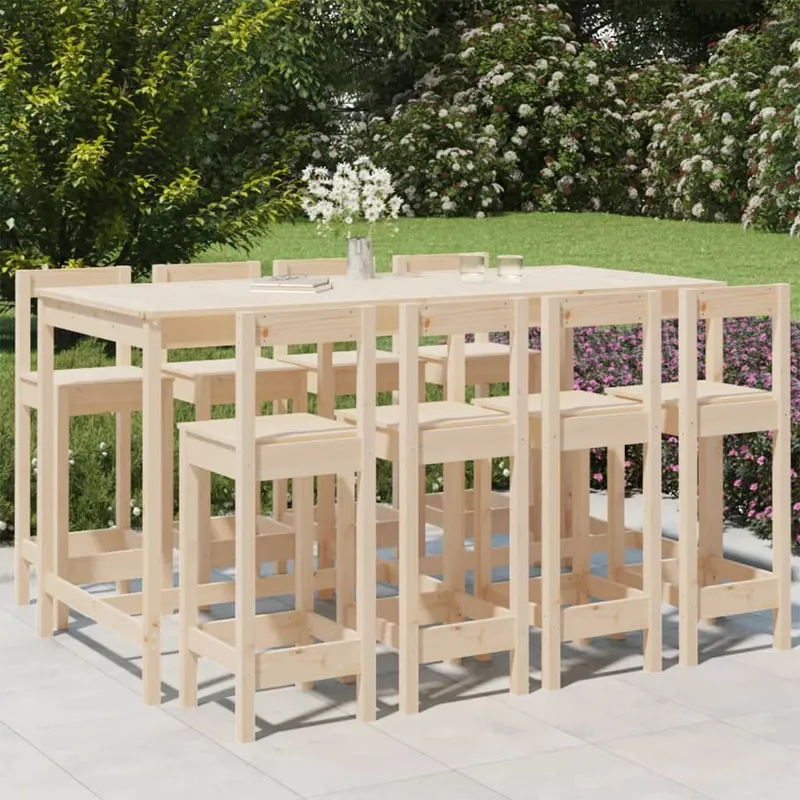 9-tlg. Gartenbar-Set legno massiccio pino