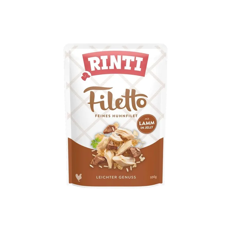 Rinti Nassfutter Filetto Huhn + Lamm in Jelly, 100 g