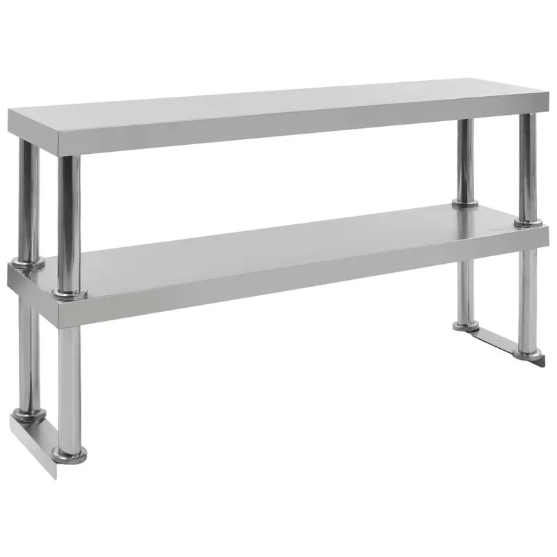 2-stufiger Arbeitstisch-Aufsatz 120 x 30 x 65 cm Edelstahl
