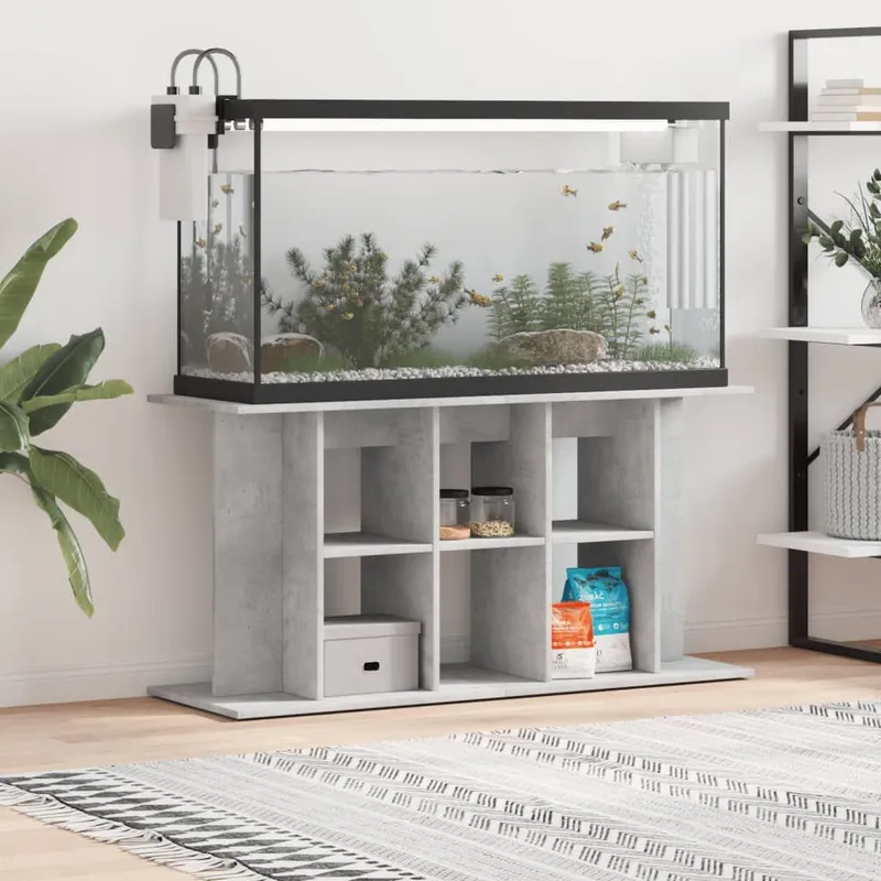 Support d'aquarium en béton gris 120 x 40 x 60 cm Bois d'ingénierie