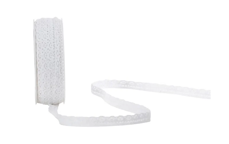 Spyk Spitzenband Liza Spitzen 10 mm x 10 m, blanc