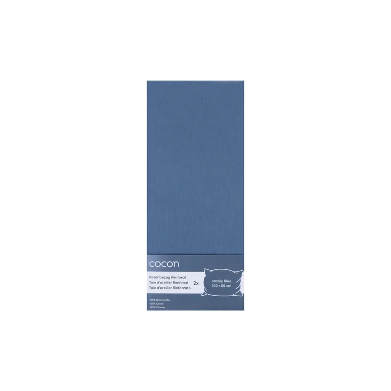 COCON Couette housse Renforcé 65 x 100 cm, Smoky Blue, 2 pièces