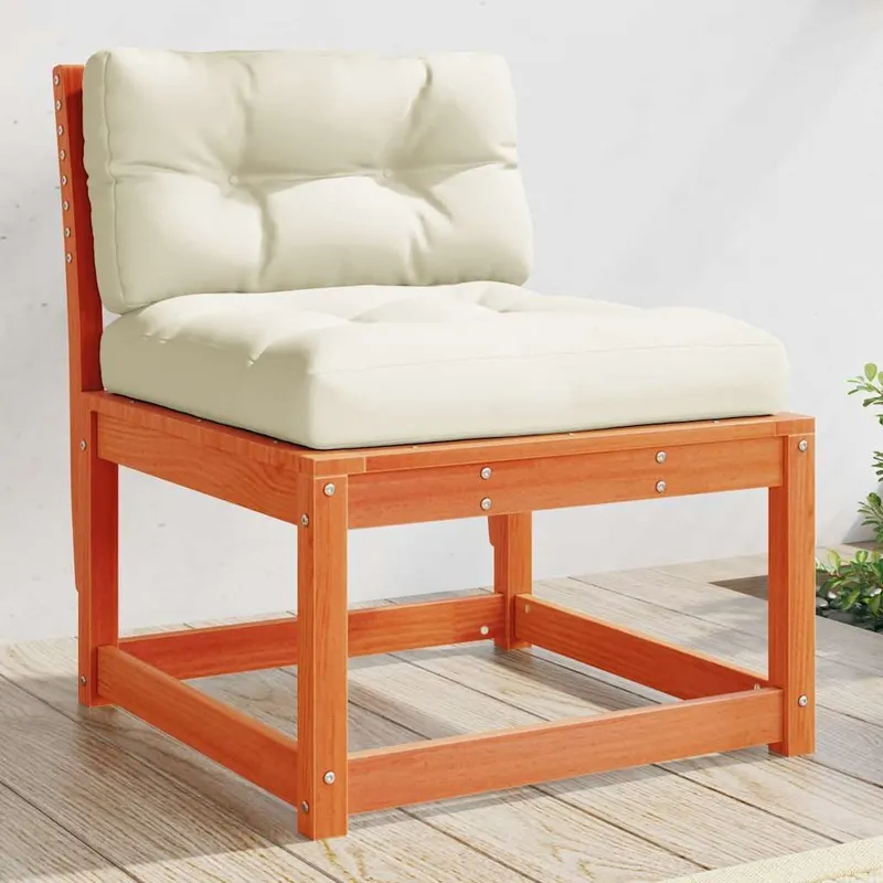 Gartensofa mit Kissen Wachsbraun legno massiccio pino