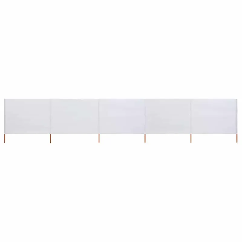 5-teiliges Windschutzgewebe 600 x 120 cm Sandweiß