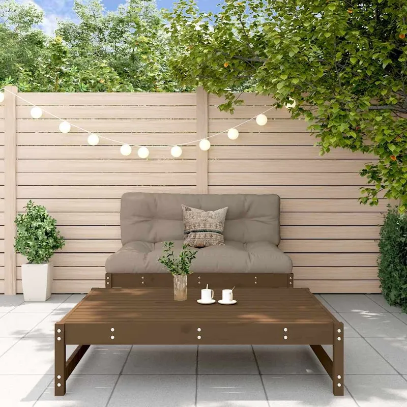 2 pcs Garten-Lounge-Set with cushions Honigbraun solid wood