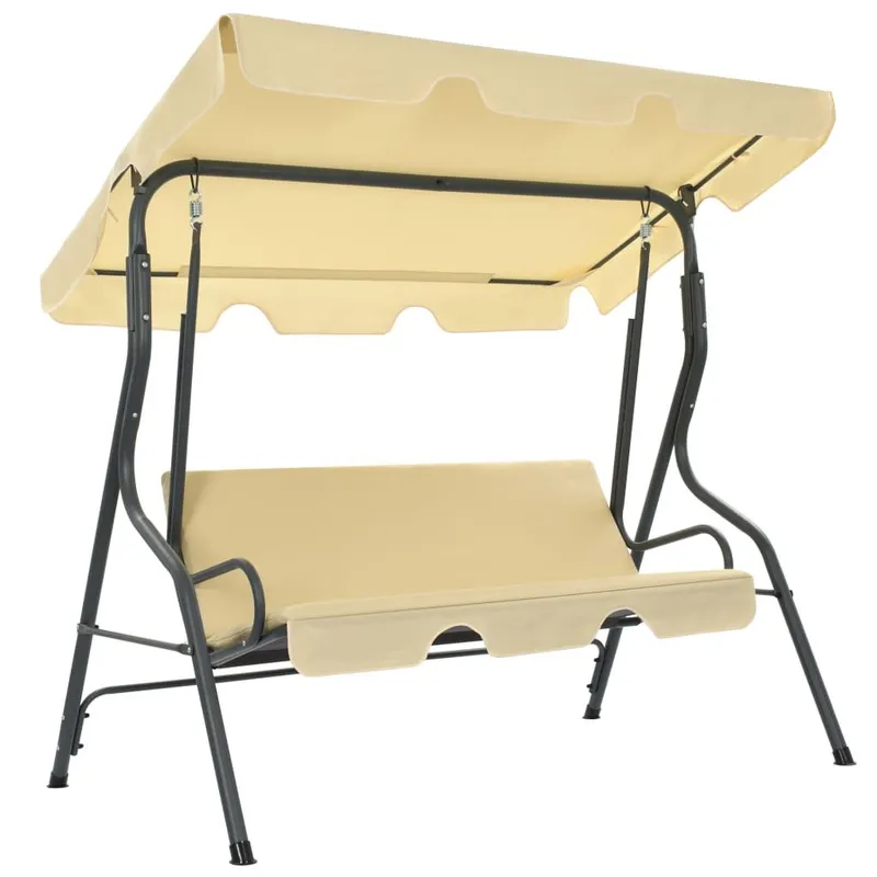 Hollywoodschaukel Cremeweiß 170×110×153 cm