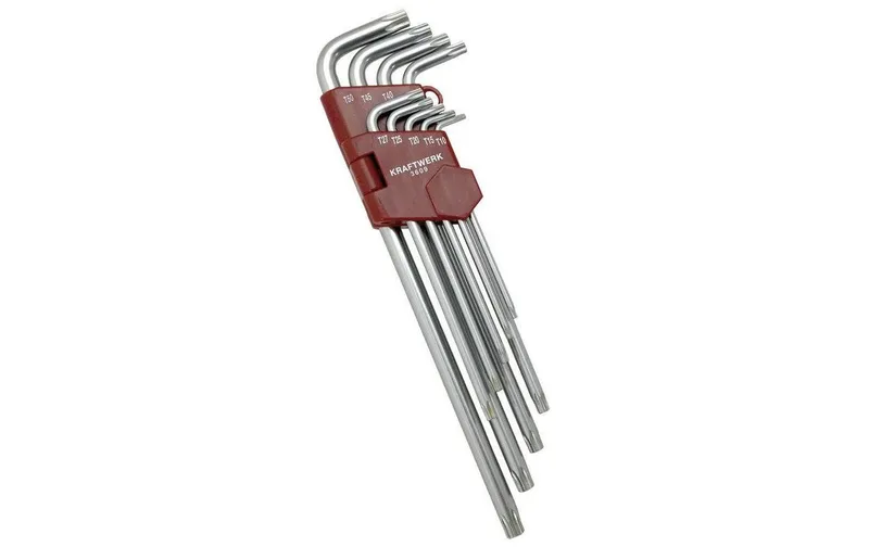 Kraftwerk Winkelschlüssel-Set T10-T50 Torx, Extra lang