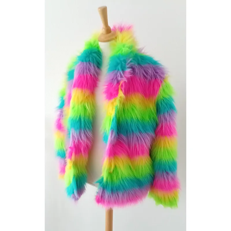 Plüschjacke lang, langes Flor S