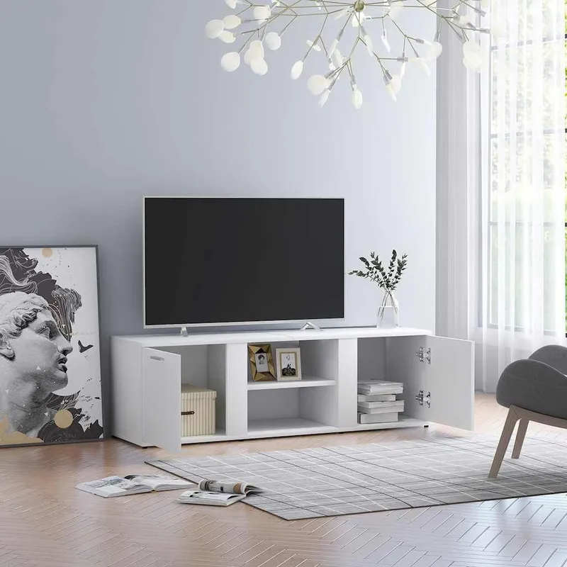 TV-Schrank bianco 120x34x37 cm derivato del legno
