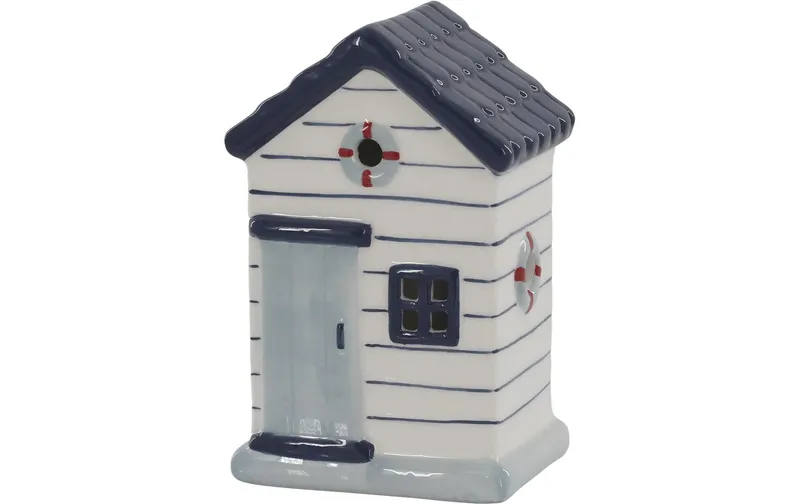 Chic Antique Aufsteller Strandhaus 15.5 x 9.5 x 8 cm, bianco/blu