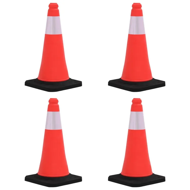Cônes de signalisation réfléchissants à base lourde 4 pcs 50 cm