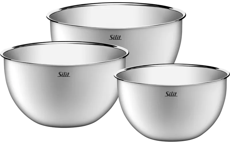Silit Rührschüssel-Set 2 l/3 l/3.8 l, Silber/Silber matt, 3-teilig