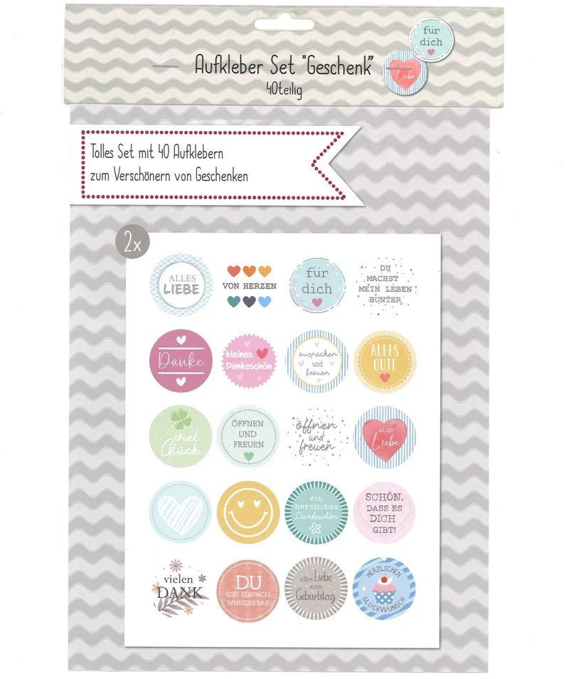 Aufkleber Set Geschenk 40 tlg