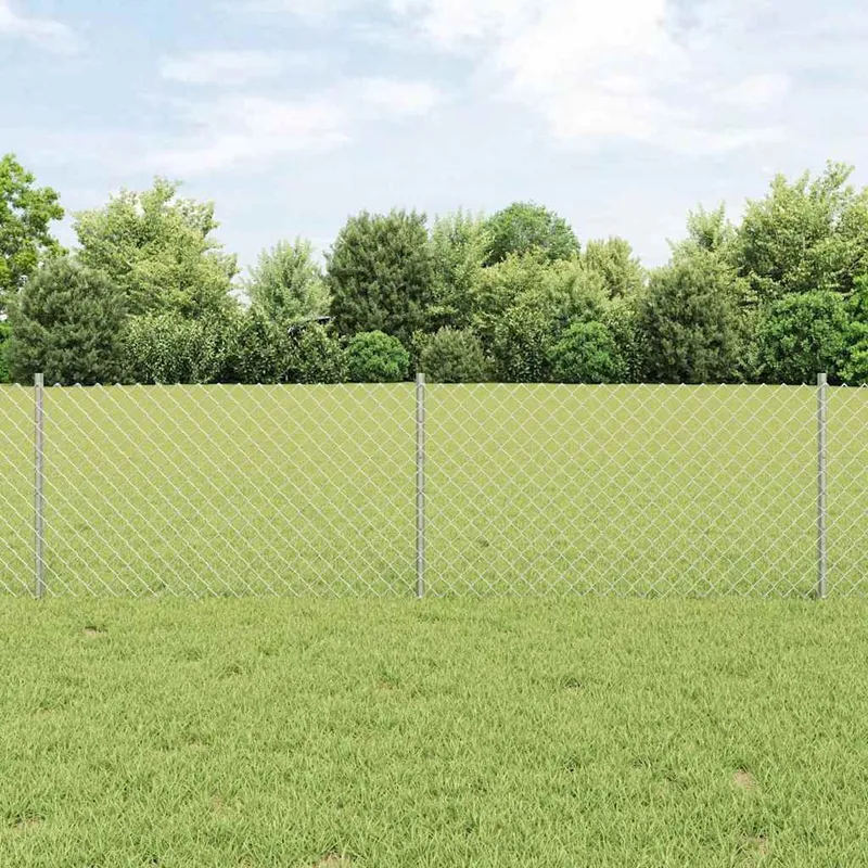 Clôture grillagée avec poteau 10 x 0,6 m Acier galvanisé Maille