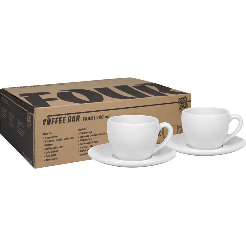 Könitz Cappuccinotasse Four 200 ml, 2 Stück, Weiss