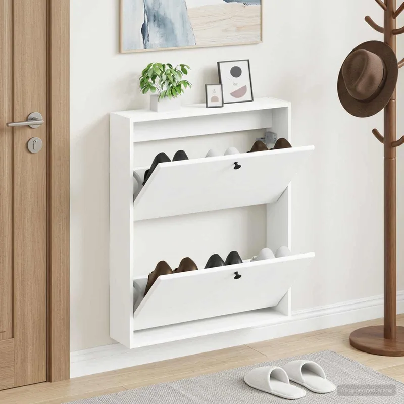 Wandmontierter Schuhschrank BREDA 71 x 17 x 86 cm derivato del legno