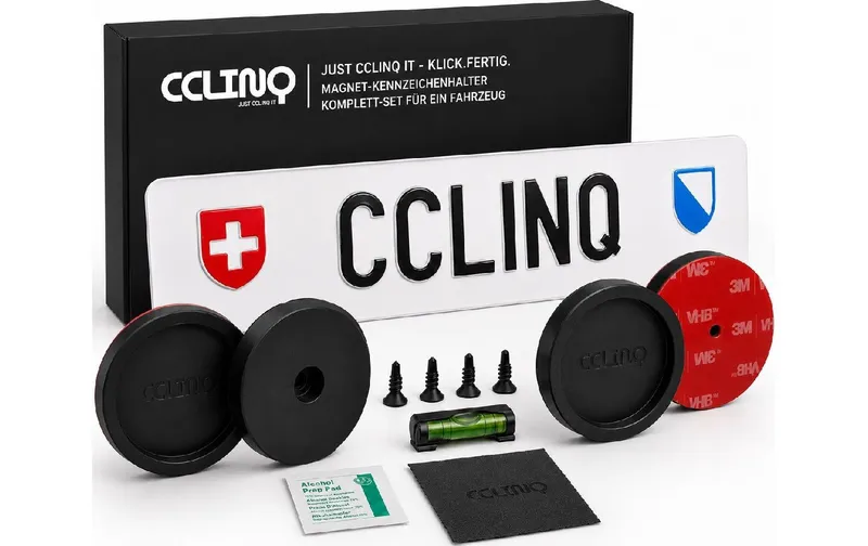 CCLINQ Kennzoaknhalter Magnetisch Rahmenloser Halter for CH DE AT