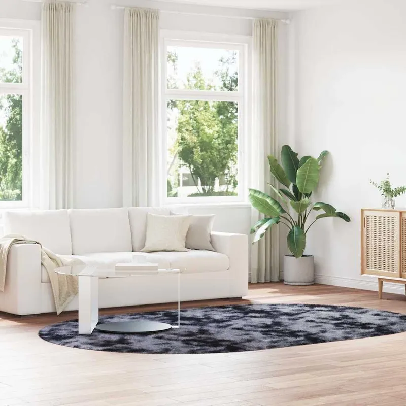 Tapis Shaggy à poils longs NAVARRA gris foncé 300x200 cm