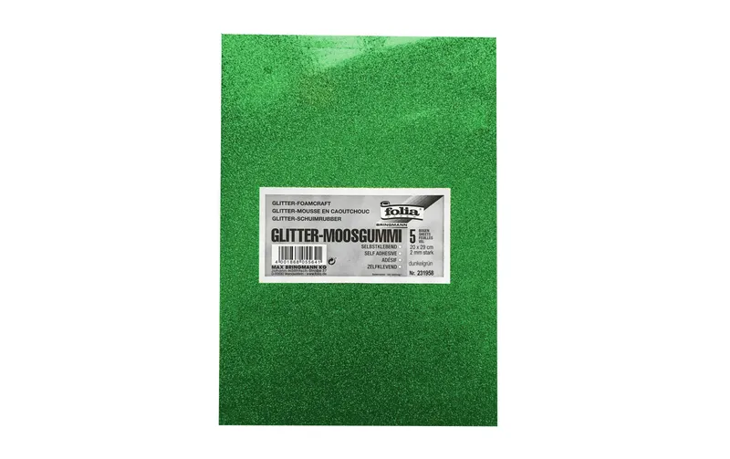 Folia Moosgummi-Set Giltter 5 pieces, green