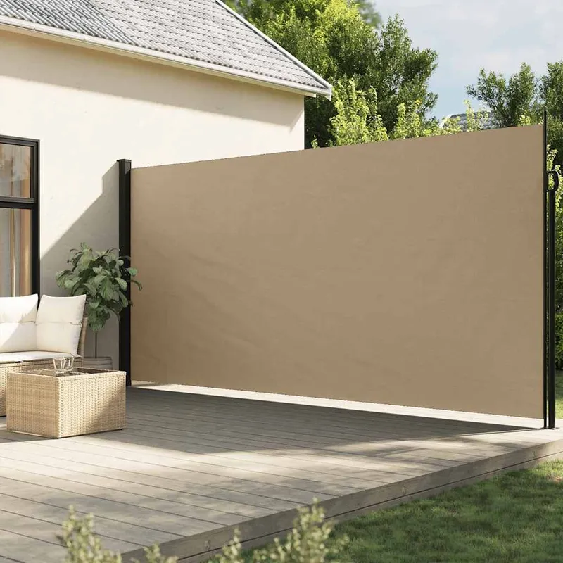 Auvent latéral rétractable beige 220x600 cm