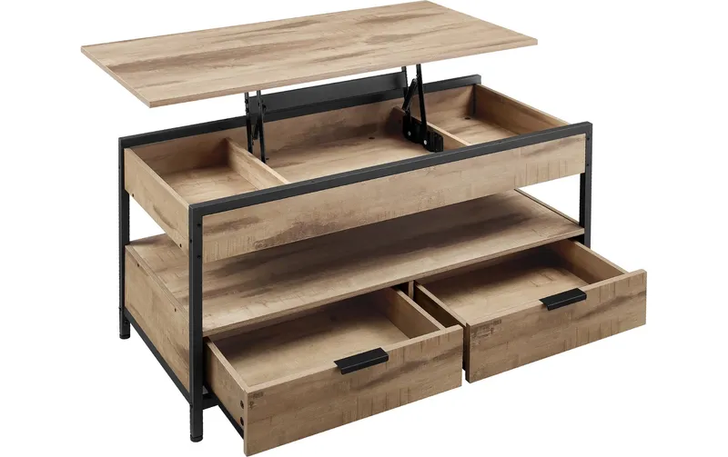 VASAGLE Couchtisch 100/113.5 x 48 cm/61 cm/63 cm, brun