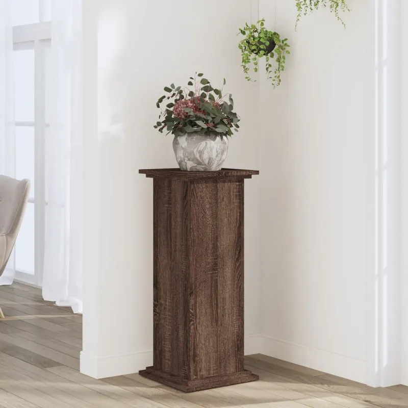 Portapiante Effetto Rovere 33x33x80 cm Legno Ingegnerizzato