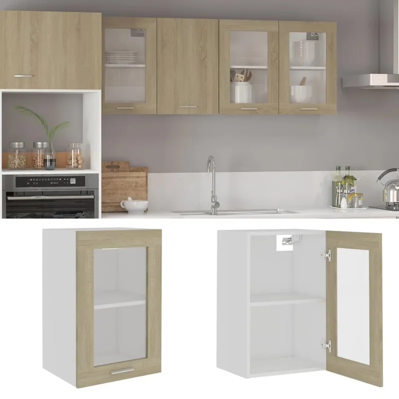 Hängeglasschrank Lyon Sonoma-Eiche 40x31x60 cm Holzwerkstoff