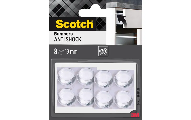 Scotch Schutzpuffer Anti Shock, Ø 19 mm, transparent, 8er Pack