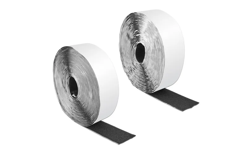 Delock Klettband-Rolle 10 m x 50 mm Haft et Flauschband noir