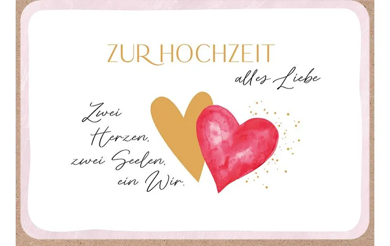 ABC Hochzeitskarte Zwei Herzen B6