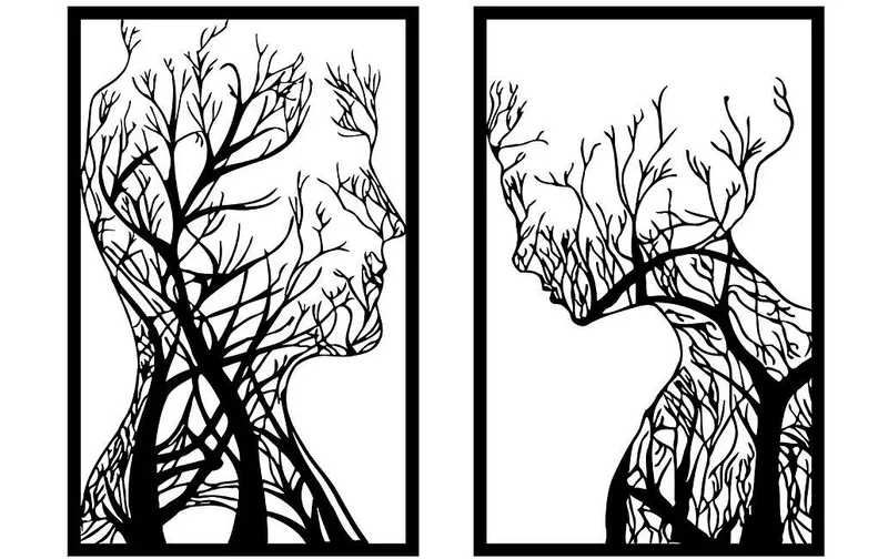 Wallxpert Wanddekoration Human Tree 86 x 63 cm