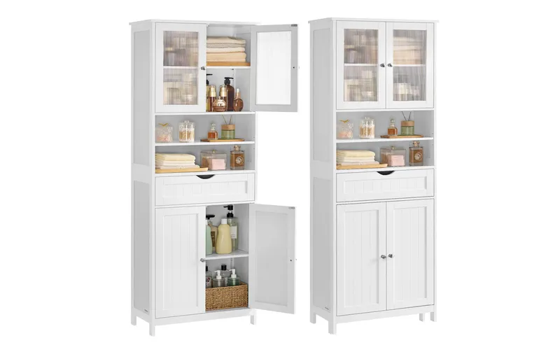 VASAGLE Kommode Landhausstil 30 x 170 cm, Weiss